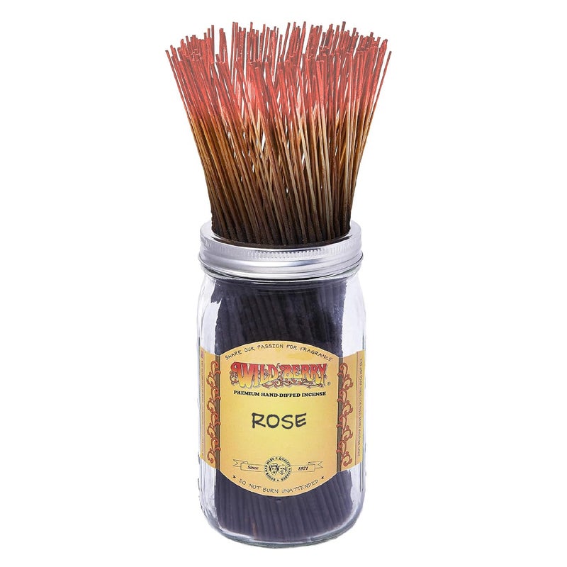 Wild Berry Incense Sticks - Rose - Exquisite Fragrance with Geranium and Spice - Hand Dipped in The USA (100 Count) - Image 1